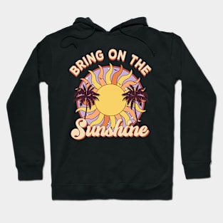 Vintage Retro Sunset Summer Rainbow Bring On The Sunshine Hoodie